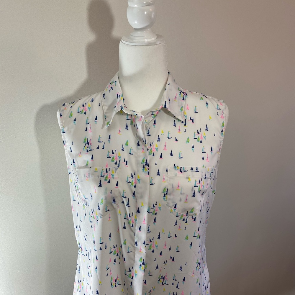 Sleeveless Merona Sailboat Button-down ⛵️ - Picture 4 of 5